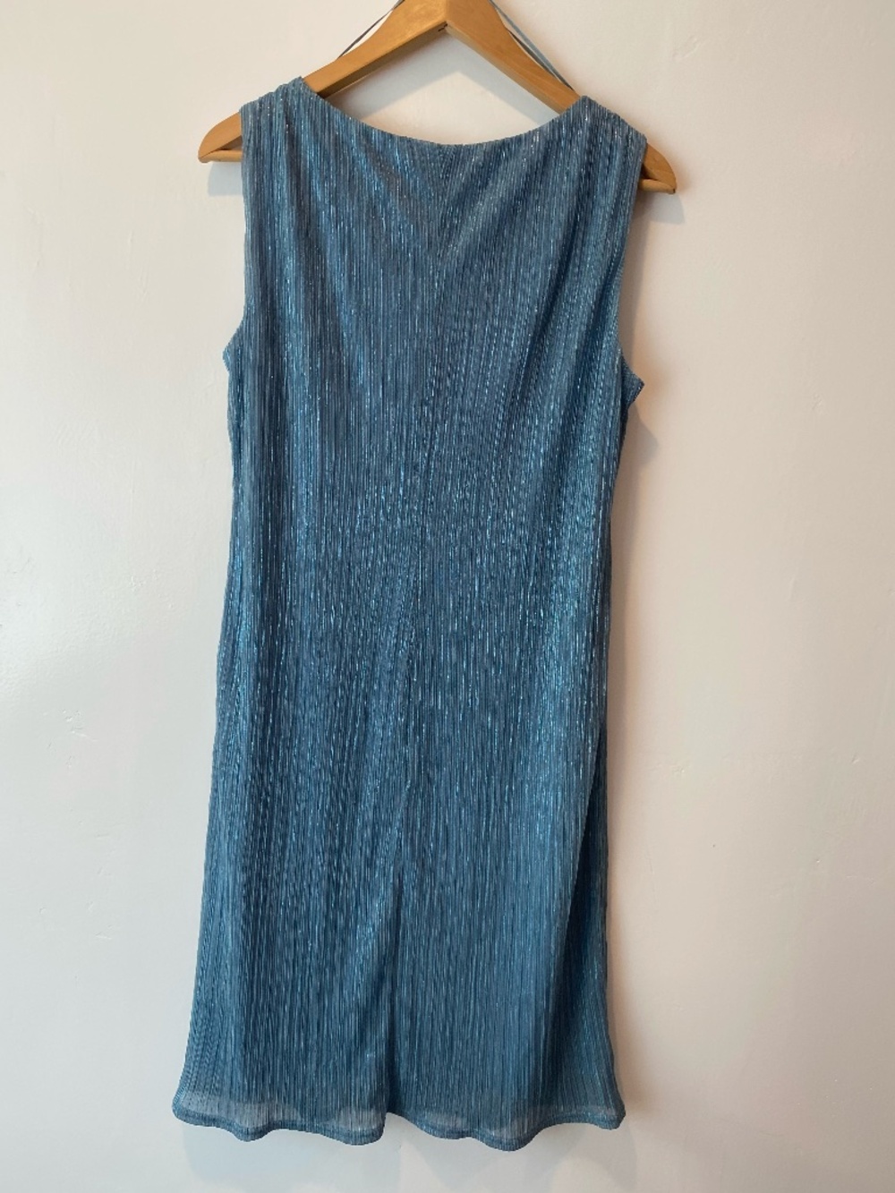 Blue Shimmer Party Dress Women's Size 14 Going Out Date Wedding Cocktail Sparkle - Picture 3 of 8